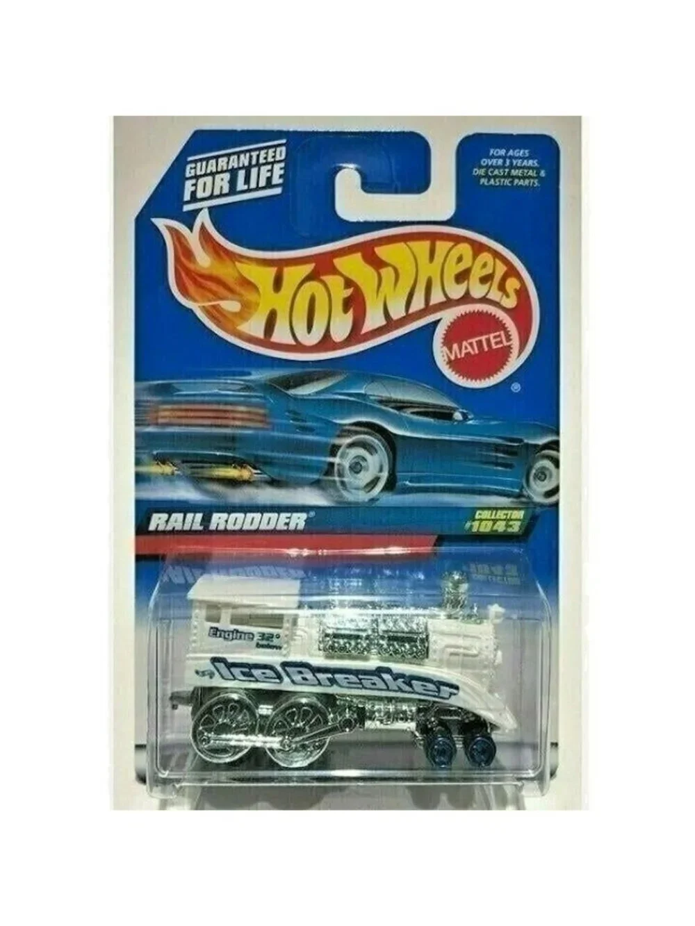 Vintage Hot Wheel Die Cast 1043 Rail Rodder Silver & White Chrome Collector New
